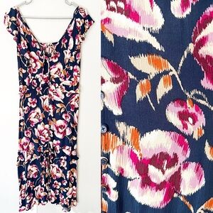 Band of Gypsies Floral Flutter Sleeve Maxi Dress Medium Ruffle Cruise Wedding M